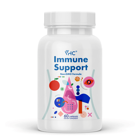 VHC  Supplement bottle labeled 'Immune Support' on a white background